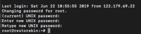 Changing UNIX password for First Time Login