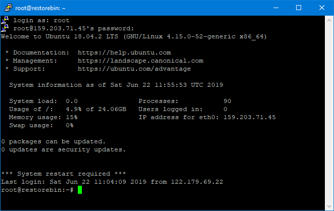 Cloud Server Login using PuTTY SSH on Windows 10