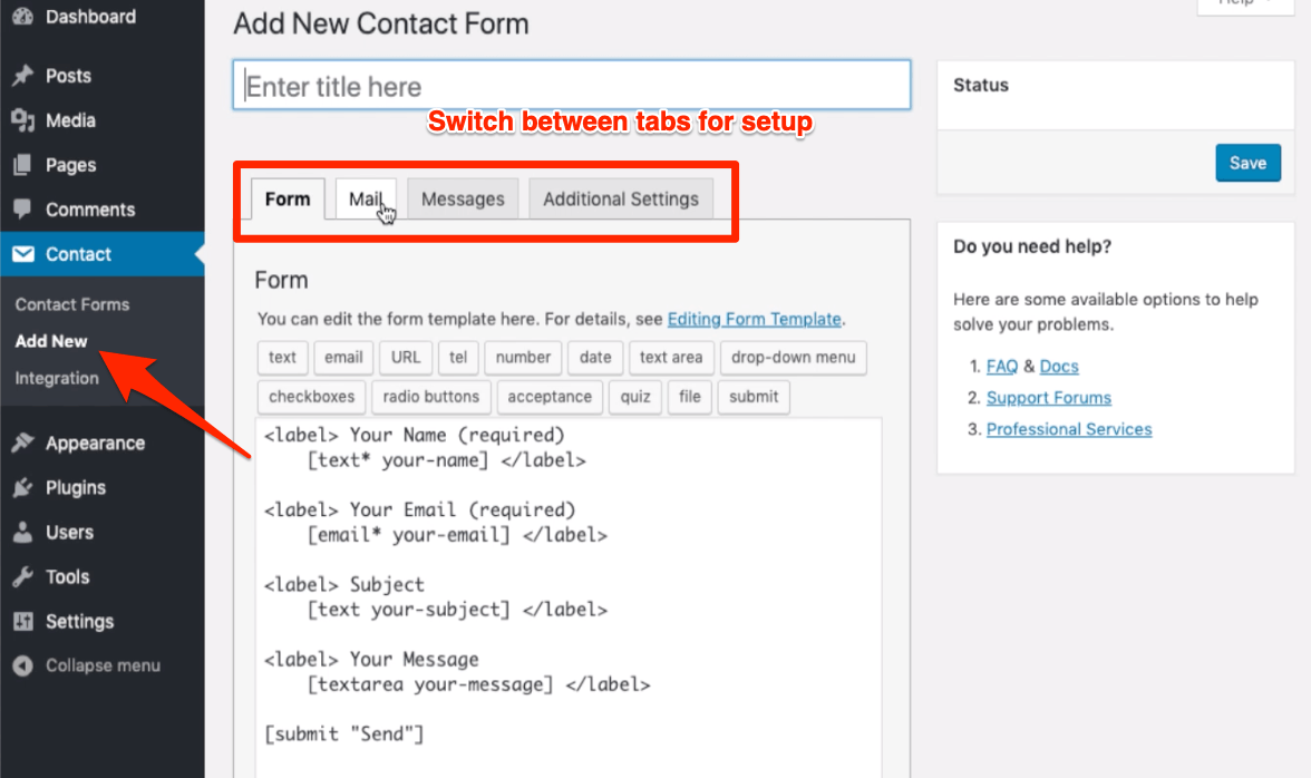 Contact Form 7 Setup