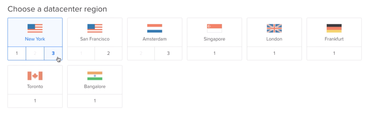 DigitalOcean Datacenter Region Selection