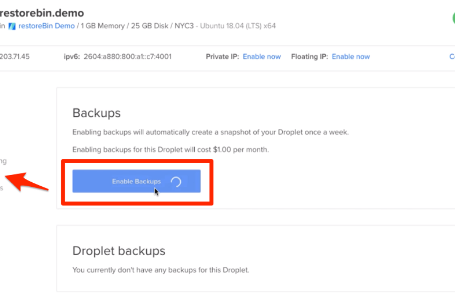 Enable Weekly DO Droplet Backups and Create Snapshot Image 3