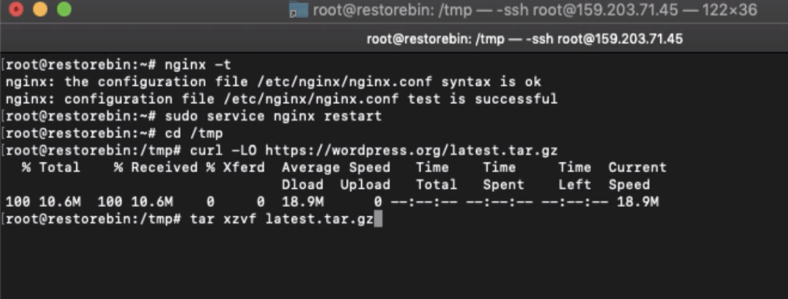Download and UnZip WordPress using SSH on Cloud Server