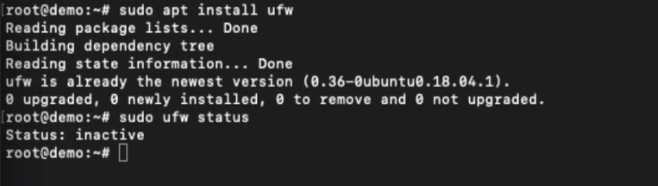 Install UFW Firewall and view Running Status