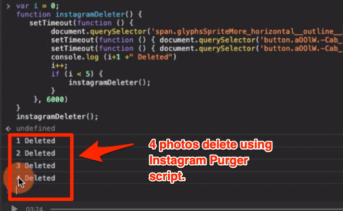 Number of Instagram Photos using script