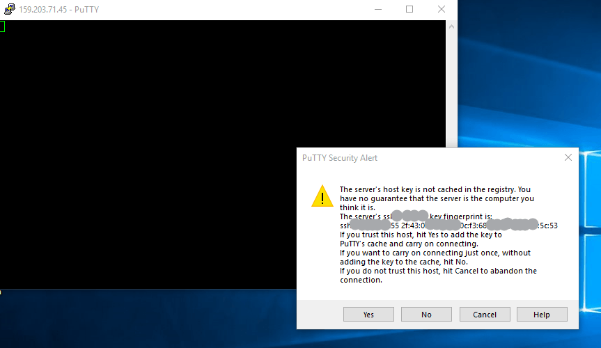 PuTTY SSH Key fingerprint in Windows OS