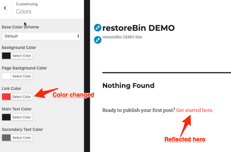 Theme Color Customize WordPress