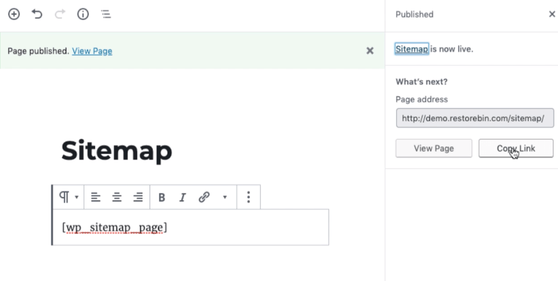 WordPress Sitemap Shortcode