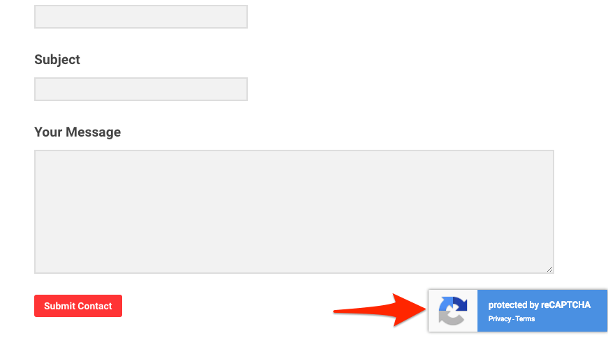 reCAPTCHA on Contact restoreBin