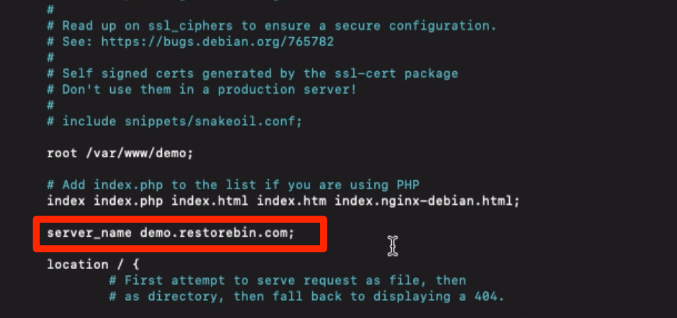 server_name setup in nginx for letsencrypt