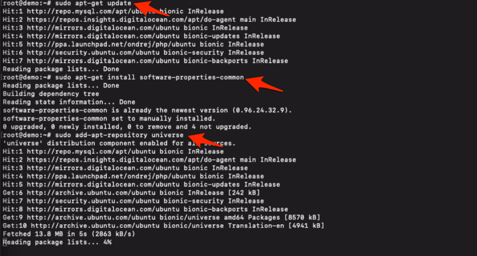update apt repository for certbot