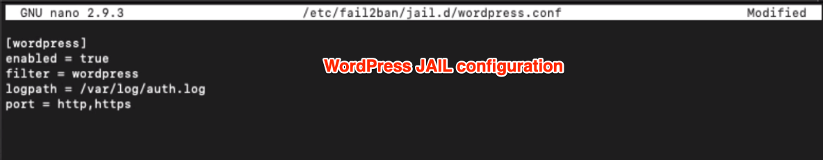 Fail2ban WordPress JAIL configuration